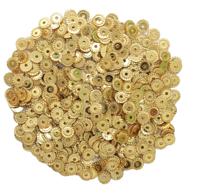 Пайетки "рельефные №14", цвет: А6 светлое золото, 4 мм, 10 упаковок по 10 грамм (количество товаров в комплекте: 10)