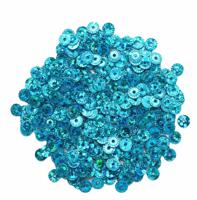 Пайетки "рельефные №14", цвет: 50132 голубой голографик, 4 мм, 10 упаковок по 10 грамм (количество товаров в комплекте: 10)