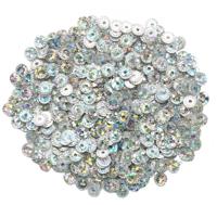 Пайетки "рельефные №14", цвет: 50112 серебро голографик, 4 мм, 10 упаковок по 10 грамм (количество товаров в комплекте: 10)