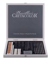 Набор художественный Cretacolor "Black&White" для эскизов, 25 предметов (в деревянной коробке)