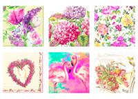 Салфетки бумажные для декупажа Love2art "Этюд в розовых тонах", ассорти, арт. SDS №34, 6 штук