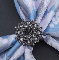 Кольцо для платка "Искра", цвет: серый в черненом серебре, арт. 559400