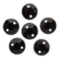 Стразы пришивные Астра (круглые), 8 мм, цвет: N48 черный, 20 штук, арт. 7701644