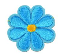 Термоаппликации "Цветочек ", цвет: голубой, 3х3 см, 10 штук (количество товаров в комплекте: 10)