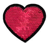 Термоаппликации "Сердце с пайетками", цвет: темно-красный, 5х5 см, 10 штук, арт. TBY-2161 (количество товаров в комплекте: 10)
