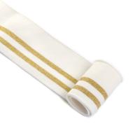 Подвяз трикотажный, цвет: молочный с золотыми полосами, 6x80 см, 5 штук (количество товаров в комплекте: 5)