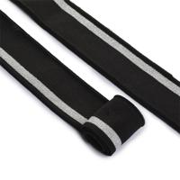 Подвяз трикотажный, цвет: черный с серебряной полосой, 3,5x80 см, 5 штук (количество товаров в комплекте: 5)