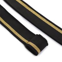 Подвяз трикотажный, цвет: черный с золотой полосой, 3,5x80 см, 5 штук (количество товаров в комплекте: 5)