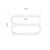 Пряжки-регуляторы для бюстгальтера, 15 мм, цвет: белый, 100 штук, арт. TBY-82636 (количество товаров в комплекте: 100)