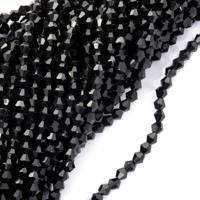 Бусины граненые на нитях "Биконус", цвет: 02 черный, 4x4 мм, арт. TBY-K-2 (100 упаковок по 110 бусин) (количество товаров в комплекте: 100)