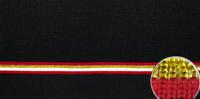Подвяз трикотажный, 13x125 см, цвет: черный/красный+золото+черный, арт. ГД15042