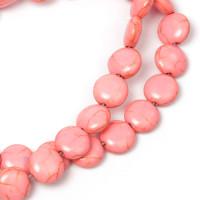 Бусины Tesoro натуральный камень Коралл, таблетка, 6 мм, цвет: 1 розовый