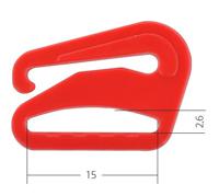Крючок для бюстгальтера, 15 мм, цвет: 100 красный, 50 штук, арт. ARTA.F. SF-2-3 (количество товаров в комплекте: 50)
