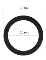 Кольцо для бюстгальтера 14 мм, цвет: 170 черный, 50 штук, арт. ARTA.F.2646 (количество товаров в комплекте: 50)