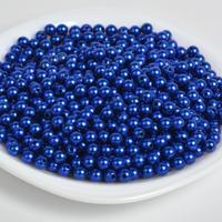 Бусины круглые перламутровые "Magic 4 Hobby", 8 мм, 50 грамм (213 штук), цвет: A33 синий