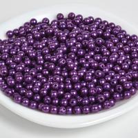 Бусины круглые перламутровые "Magic 4 Hobby", 8 мм, 50 грамм (213 штук), цвет: 133 фиолетовый
