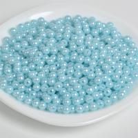Бусины круглые перламутровые "Magic 4 Hobby", 8 мм, 50 грамм (213 штук), цвет: A26 голубой
