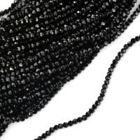 Бусины граненые на нитях "Рондель", 3 мм, 3 упаковки по 150 бусин, цвет: 02 черный (количество товаров в комплекте: 3)