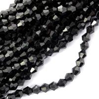Бусины граненые на нитях "Биконус", цвет: 02 черный, 8x8 мм, арт. TBY-K-2 (3 упаковки по 40 бусин) (количество товаров в комплекте: 3)