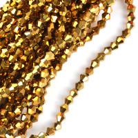 Бусины граненые на нитях "Биконус", цвет: 77 золото, 6x6 мм, арт. TBY-K-2 (3 упаковки по 50 бусин) (количество товаров в комплекте: 3)