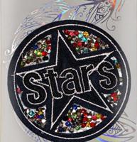 Аппликация со стразами "Stars в круге", 6,5 см, арт. W0051