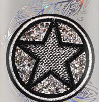 Аппликация со стразами "Звезда в круге", 8 см, арт. W0048