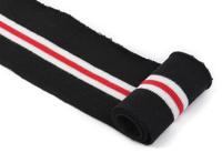 Подвяз трикотажный, цвет: черный с белыми и красной полосами, 3,5x80 см, 5 штук, арт. TBY.73076 (количество товаров в комплекте: 5)