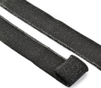 Подвяз трикотажный, цвет: черный с люрексом, серебро, 3,5x80 см, 5 штук, арт. TBY.73063 (количество товаров в комплекте: 5)