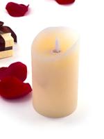 Светильник "Лючия. Свеча", красная, восковая, светодиодная свеча, 7,5x12,5 см