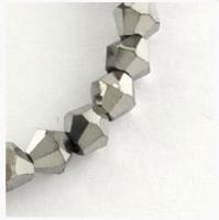 Бусины на нитях "Австрийский хрусталь (имитация)", биконус, 4х4 мм, цвет: серебряный, около 118 штук