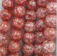 Бусины на нитях "Сахарный кварц", круглые, 8 мм, цвет красный, 45 бусин (арт. МБ.УТ1-11097)