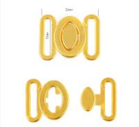 Пряжки-застежки для купальников, металл, цвет золото, 100 штук (арт. 038R) (количество товаров в комплекте: 100)
