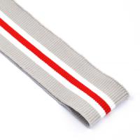 Подвяз трикотажный, цвет: серый с белыми и красной полосами, 6х80 см, 5 штук (количество товаров в комплекте: 5)