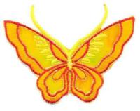 Термоаппликация "Бабочка большая", цвет: 4 желтый, 9х7 см, 12 штук, арт. LMB-16 (количество товаров в комплекте: 12)