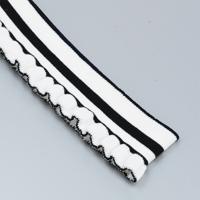 Подвяз трикотажный, полиэстер, цвет белый с черными полосами, 5х80 см, 5 штук (арт. TBY.73040) (количество товаров в комплекте: 5)