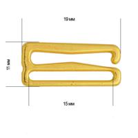 Крючок для бюстгальтера, металл, 15 мм, цвет: 05 золотой, 100 штук (арт. TBY-8262) (количество товаров в комплекте: 100)