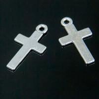 Кулоны "Крест", 24x13x1 мм, цвет античное серебро, 10 штук (количество товаров в комплекте: 10)
