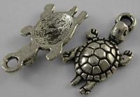 Кулоны "Черепаха", 23x12x4 мм, цвет античное серебро, 10 штук (количество товаров в комплекте: 10)