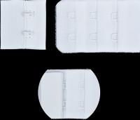 Застежка с крючками 3х2 для бюстгальтера, 3 см, цвет: белый, 100 штук, арт. 1581 (количество товаров в комплекте: 100)