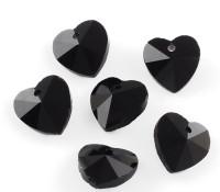 Кулоны "Сердце. Граненое", 10x10x5 мм, цвет: черный, 10 штук (количество товаров в комплекте: 10)
