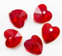 Кулоны "Сердце. Граненое", 10x10x5 мм, цвет: красный, 10 штук (количество товаров в комплекте: 10)