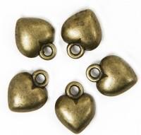 Кулоны "Сердце", 13x10x5 мм, цвет: бронза, 20 штук (количество товаров в комплекте: 20)