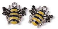 Кулоны "Пчела", 18x17x3 мм, цвет: желтый, 5 штук (количество товаров в комплекте: 5)