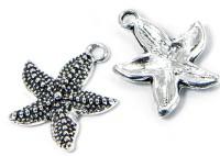 Кулоны "Морская звезда", 21х19х3 мм, цвет: античное серебро, 10 штук (количество товаров в комплекте: 10)
