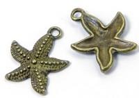 Кулоны "Морская звезда", 21х19х3 мм, цвет: бронза, 10 штук (количество товаров в комплекте: 10)