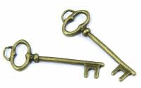 Кулоны "Ключ", 40x14x3.5 мм, цвет: бронза, 5 штук (количество товаров в комплекте: 5)