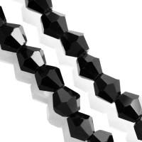 Бусины на нитях "Австрийский хрусталь (имитация)", биконус, 4х4 мм, цвет черный, отверстие 1 мм, около 118 штук (арт. МБ.УТ7654)