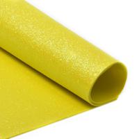 Фоамиран глиттерный, 20х30 см, 2 мм, цвет: желтый, 10 штук (количество товаров в комплекте: 10)