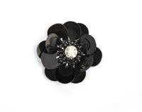 Аппликации пришивные "Цветок", цвет: черный, 30 мм, 10 штук (количество товаров в комплекте: 10)