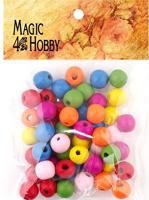Бусины деревянные детские "Magic 4 Hobby", цвет: ассорти, 11х11х5 мм, 40 грамм, арт. MG-B107
